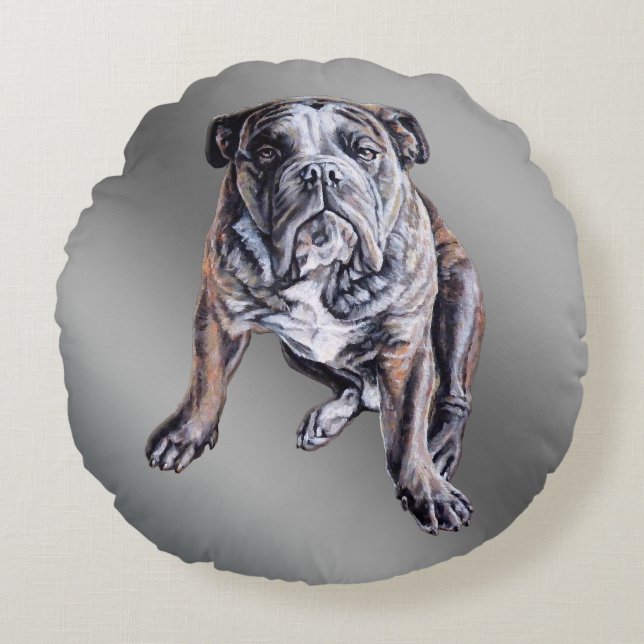 Almohada Bulldog Regalos de perro bulldog atigrado (Anverso)