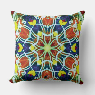 Almohada caleidoscopio de mimbre