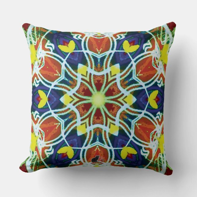 Almohada caleidoscopio de mimbre (Anverso)