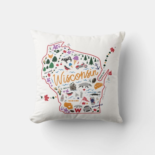 Almohada caprichosa de Wisconsin (Anverso)