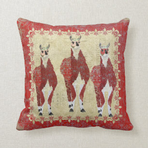 Almohada carmesí de Boho Mojo de las llamas