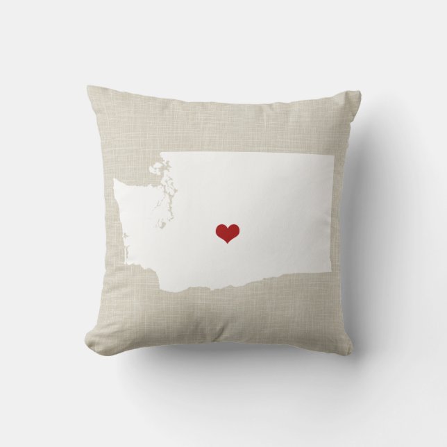 Almohada casera 16" del estado de Washington nueva (Anverso)