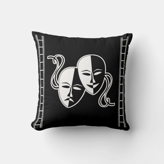 Almohada casera del cine con las caras de teatro (Anverso)