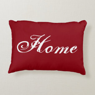 Almohada "casera" roja del acento con la parte