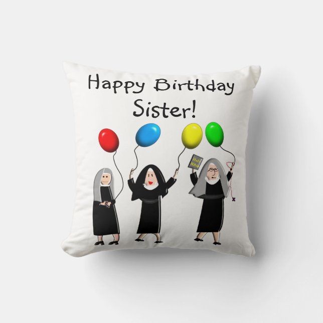 Almohada católica del cumpleaños de las monjas (Anverso)