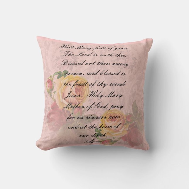 Almohada católica "saludo Maria " del rezo (Anverso)