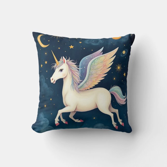 Almohada celeste unicornio (Anverso)