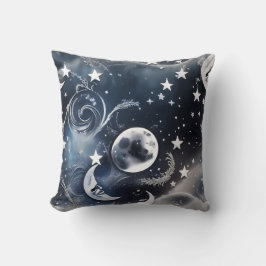 Almohada Celestial de Luna de Plata Platino