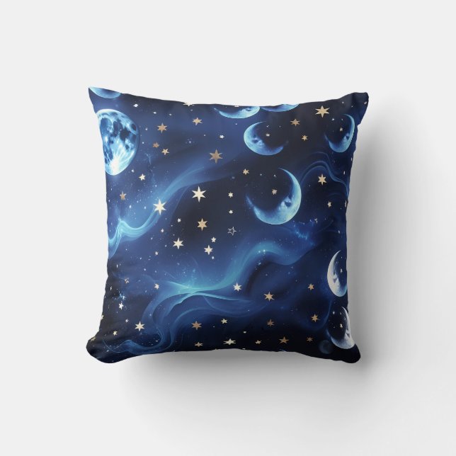 Almohada Celestial Luna Azul Zafiro (Anverso)