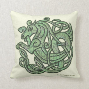 Almohada céltica verde de Mojo del caballo