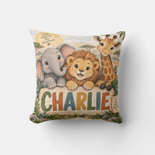 Almohada Charlie Cute Safari Animales Niños