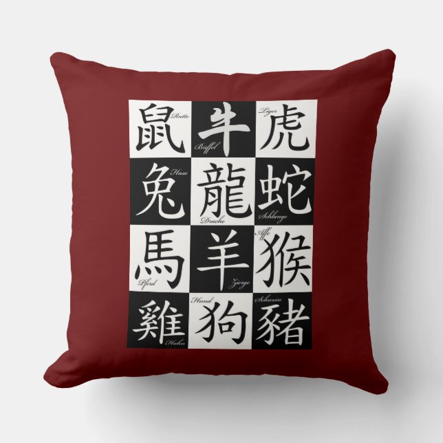 almohada china de zodiaco (Anverso)
