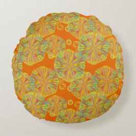 Almohada circular de cojín naranja para cóctel