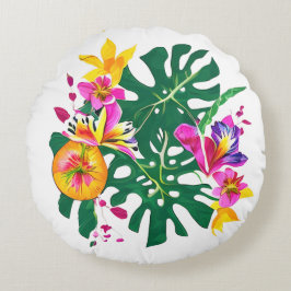 Almohada circular Oasis Florido: comodidad de la n