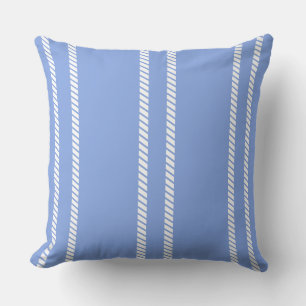 Almohada clásica azul pervinca con rayas