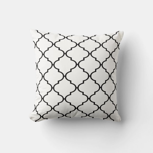 Almohada clásica blanco y negro de la impresión de (Anverso)