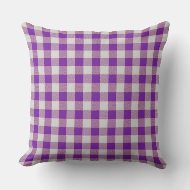 Almohada clásica con patrón de cuadros de gingham  (Anverso)