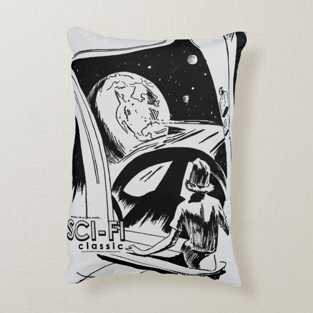 Almohada Clásica de Ciencia Ficción de los 60 (Atrás (Vertical))