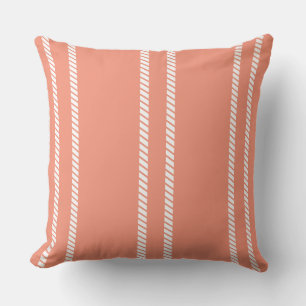 Almohada clásica de coral con rayas