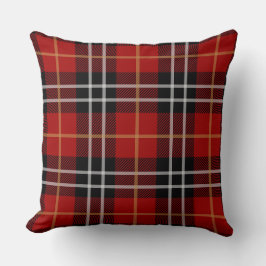Almohada clásica de cuadros rojos