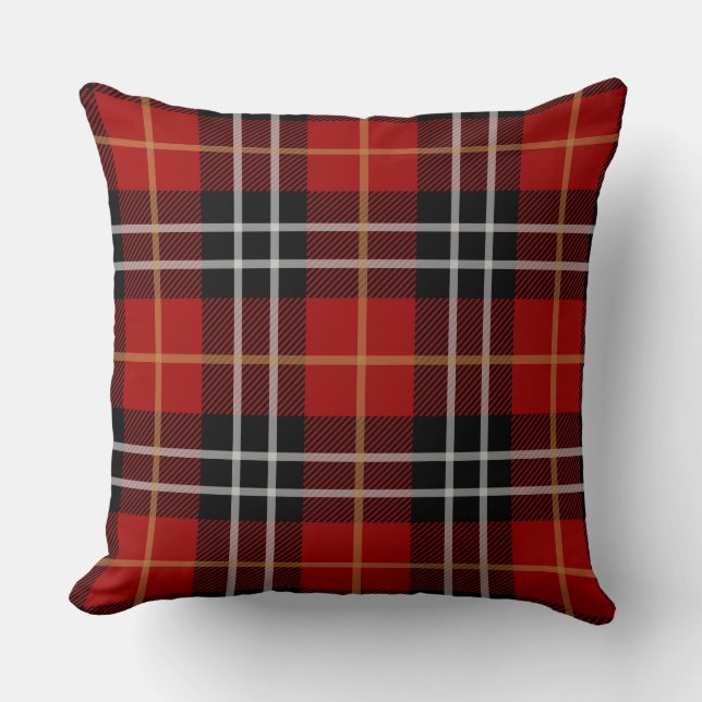 Almohada clásica de cuadros rojos (Anverso)