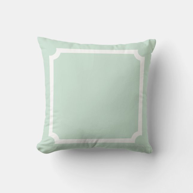 Almohada clásica de la frontera en Seaglass/blanco (Anverso)