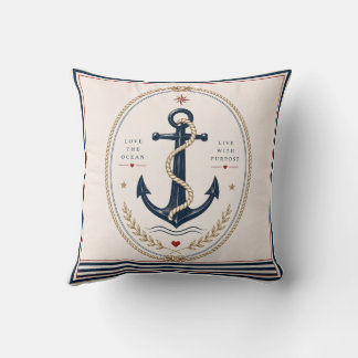 Almohada clásica de lanzamiento náutico Sailorcore