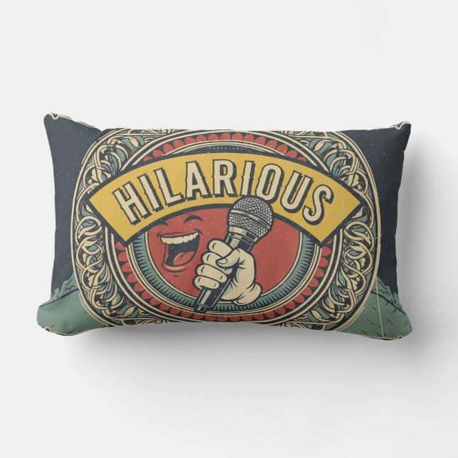Almohada Clásica de Micrófono Lanzado Divertida (Anverso)