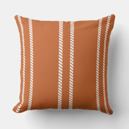 Almohada clásica de naranja quemada con rayas