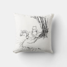 Almohada clásica de Pooh Bear y Piglet caminando