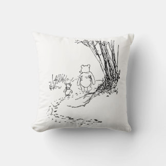 Almohada clásica de Pooh Bear y Piglet caminando