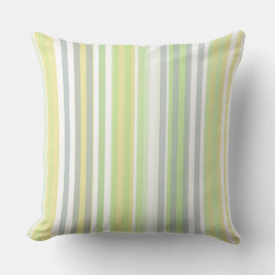 Almohada clásica de rayas apio, limón y gris