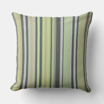 Almohada clásica de rayas verdes y grises
