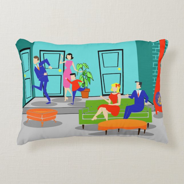 Almohada clásica retra del acento de la televisión (Anverso)