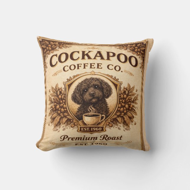 Almohada Cockapoo Coffee Co | Regalo de Cojín para (Anverso)