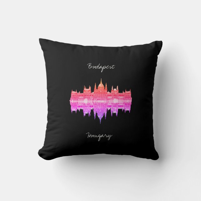 Almohada Cojín Ciudad Parlamento Hungría Budapest (Anverso)