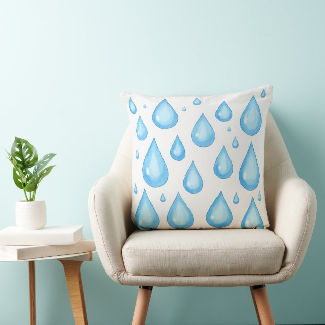 almohada cojín con estampado de gotas de lluvia (Silla)