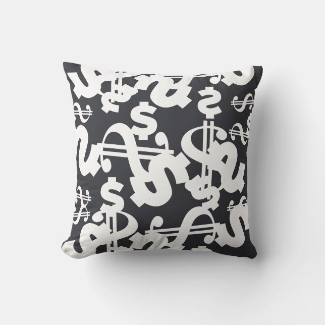 Almohada Cojín Con Patrón De Dólar Dinero (Anverso)