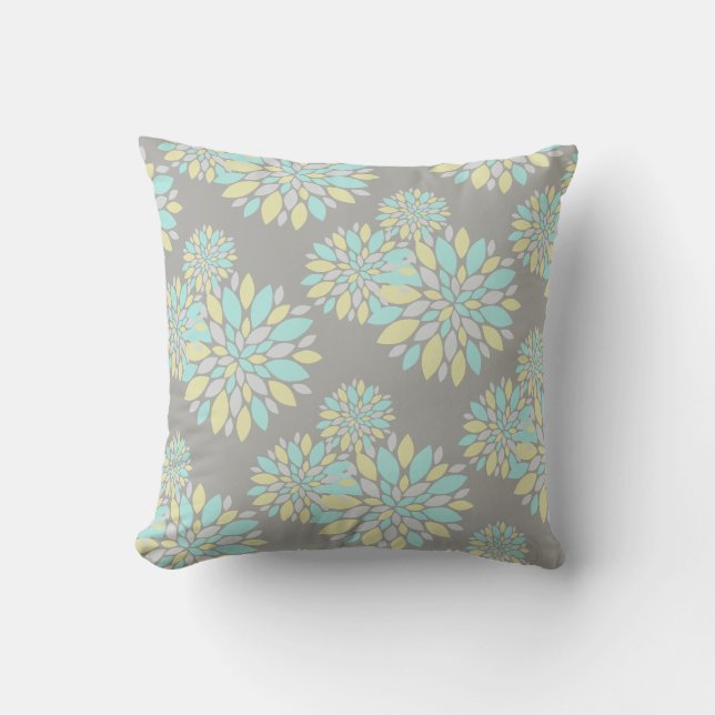 Almohada Cojín con Patrón de Flores de Pétalos Pas (Anverso)