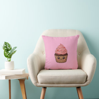 Almohada Cojín Cupcake Glaseado Fresa Kawaii