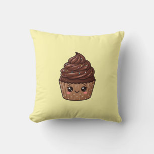 Almohada Cojín Cupcake Kawaii de Chocolate