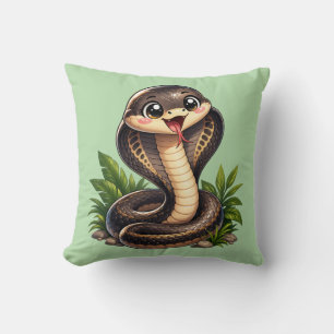Almohada Cojín Cute Cobra Serpiente Kawaii