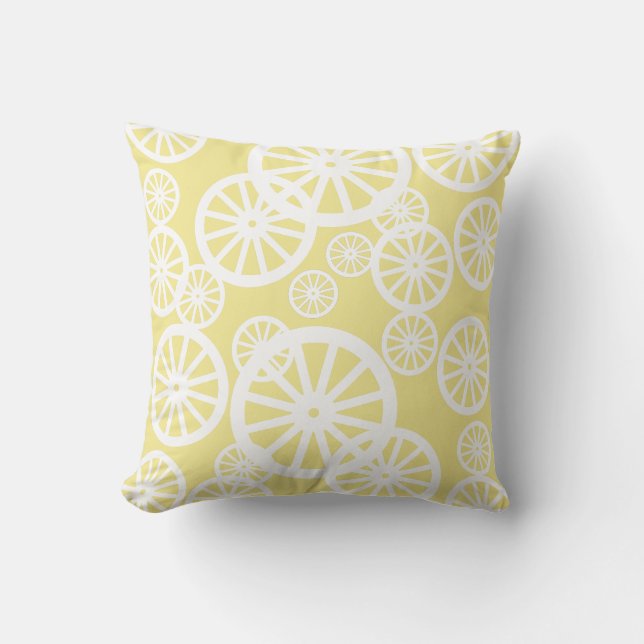 Almohada Cojín De Círculos Ruedas De Color Blanco  (Anverso)