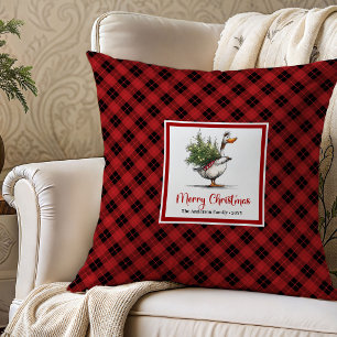 Almohada Cojín de Gansos Caprichosos de Navidad