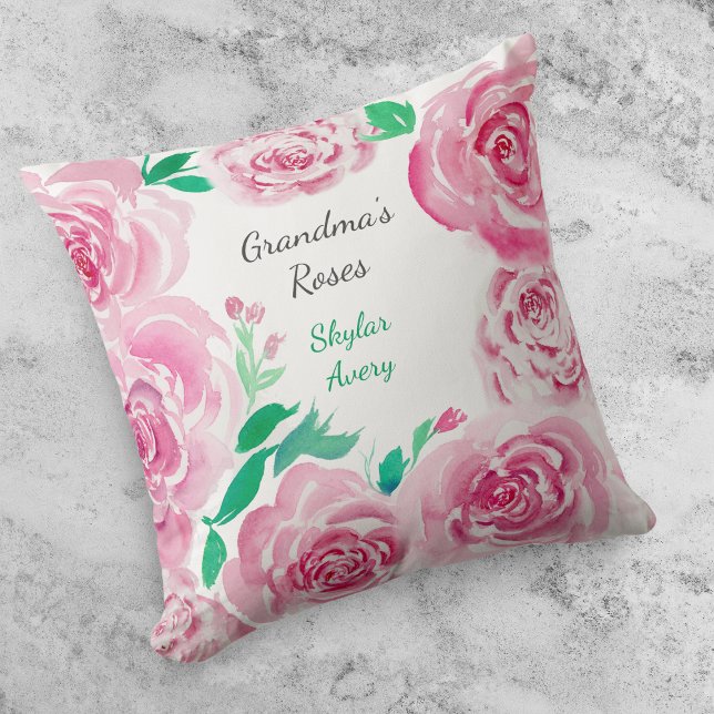 Almohada Cojín de jardín de la abuela con rosas de (Subido por el creador)
