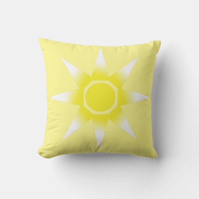 Almohada Cojín de Sol Mágico Positivo Feliz (Anverso)