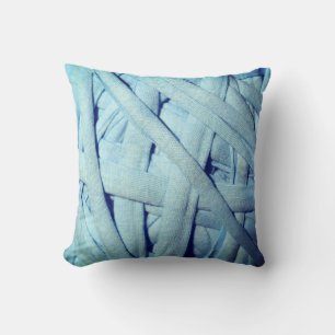 Almohada Cojín Detalles de Hilo Azul Líneas Textur