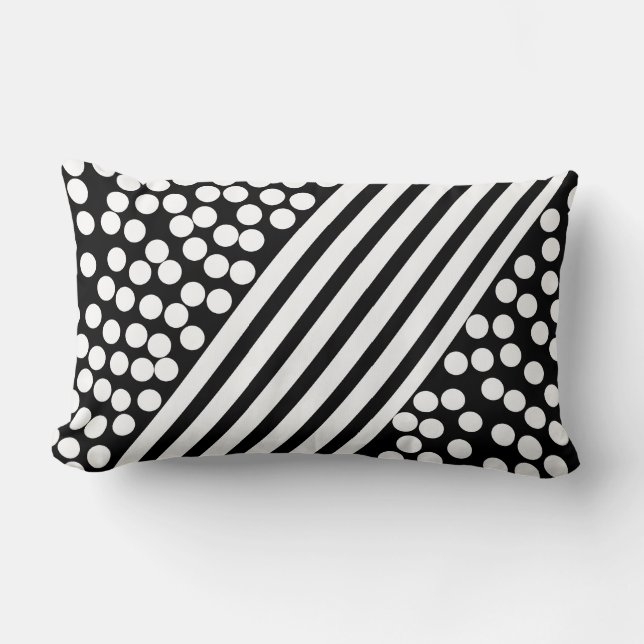 Almohada Cojín Patrón Líneas Bolas Arte Abstracto (Anverso)