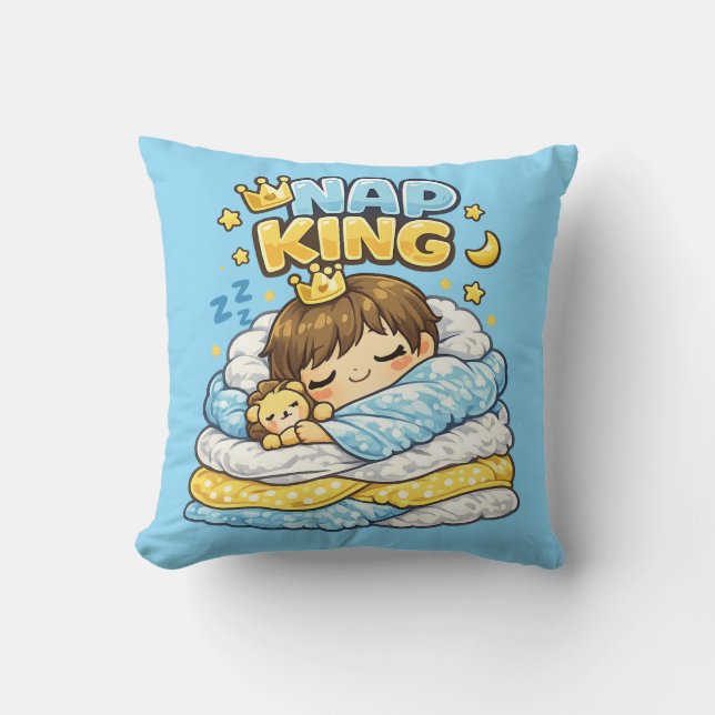 Almohada Cojín Rey Kawaii  (Anverso)