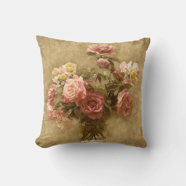 Almohada color de rosa elegante lamentable (Anverso)